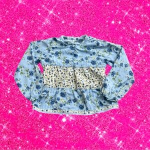 floral blue kids top 🦋🪻🌼